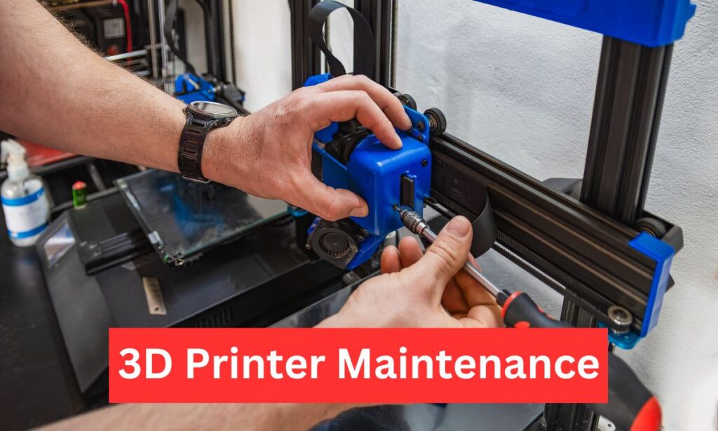 3D Printer Maintenance -a technician repairing a 3d printer