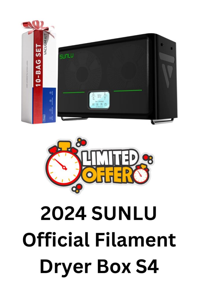 2024 SUNLU Official Filament Dryer Box S4,Four-Spool 3D Printer Dehydrator with Rapid Heating, Auto Humidity Control, and Advanced Triple Fan Upgrade,Compatible with PLA,PETG,ABS,TPU,PA