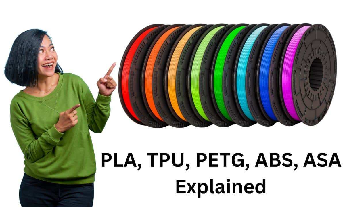 Top 5 Filaments for 3D Printing: PLA, TPU, PETG, ABS, ASA Explained