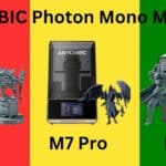 Comparison of ANYCUBIC Photon Mono M7 vs Mono M7 Pro vs Mono M7 Max resin 3D printers.