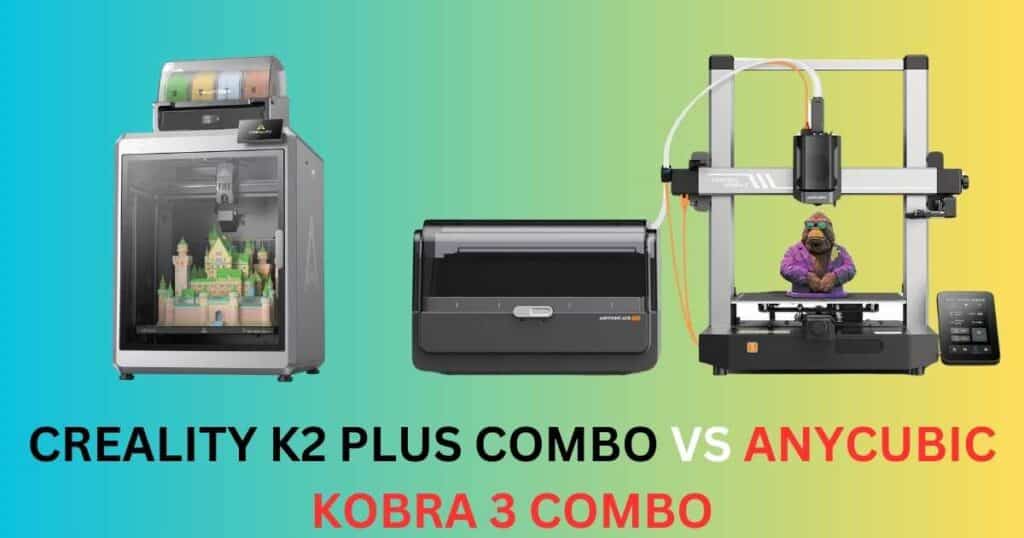 Creality K2 Plus Combo vs Anycubic Kobra 3 Combo multi-color 3D printers comparison for decor projects.