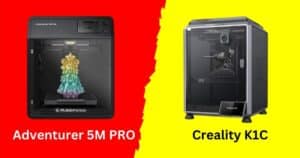 Flashforge Adventurer 5M PRO vs Creality K1C 3D printers in action, crafting bold decor pieces.
