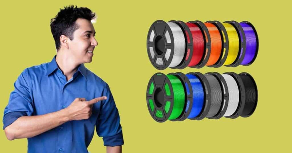 Colorful 3D-printed vases made with the best affordable bulk PLA filament from Amazon, displayed on a wooden table.