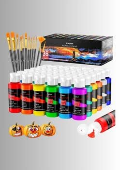 Caliart Acrylic Paint Set With 12 Brushes, 36 Colors (59ml, 2oz) - 35+ Super Useful 3D Printing Tools for 2025