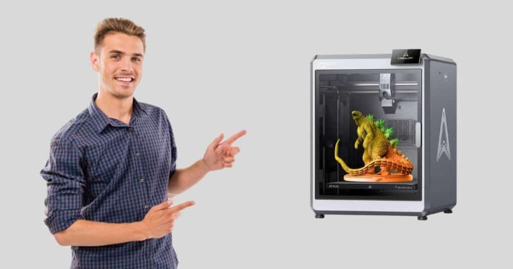 Creality K2 Plus 3D Printer with CFS Multi Color Filament System on a workbench