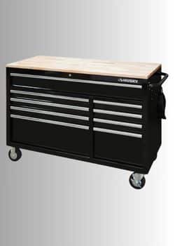 Husky 52 in. x 24.5 in. D 9-Drawer Mobile Workbench in Black - 35+ Super Useful 3D Printing Tools for 2025