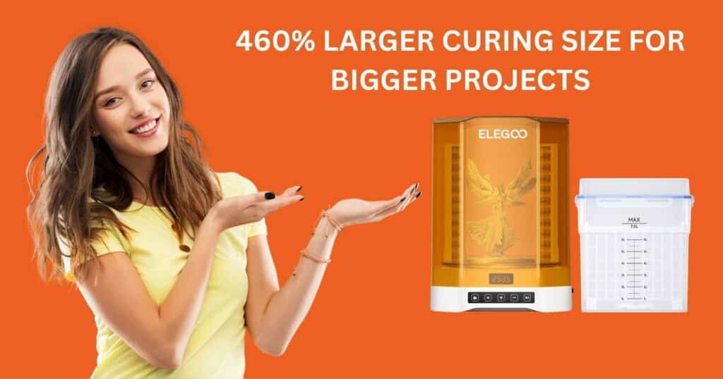 ELEGOO Mercury Plus V3.0 Wash and Cure Station: Our Experience = 460% larger curing size for bigger project