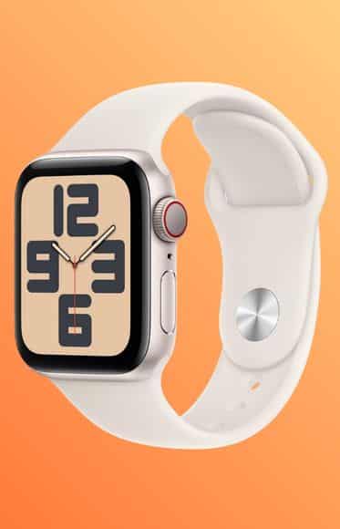 Apple Watch SE GPS + Cellular in Silver Aluminum with Denim band