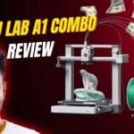 Bambu Lab A1 Combo high-speed multi-color 3D printer producing a detailed colorful sculpture