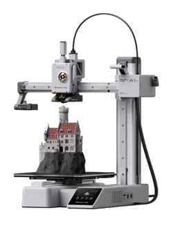 Bambu Lab A1 Mini 3D printer with AMS lite for multi-color printing, compact and beginner-friendly.