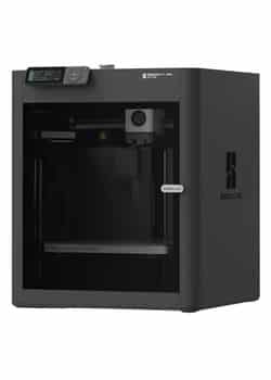 Bambu Lab P1S enclosed 3D printer with AMS multi-color unit, printing a vibrant, multi-material model with perfect layer adhesion. Bambu Lab P1S vs Creality K1C vs Qidi Tech Plus 4