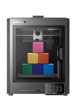 ELEGOO Centauri Carbon 3D printer with 500mm/s speed, supporting advanced carbon fiber filaments.