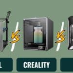 Large format 3D printers comparison – Sovol SV08, Creality K1 Max, and Qidi Max 3 side by side for home decor printing.
