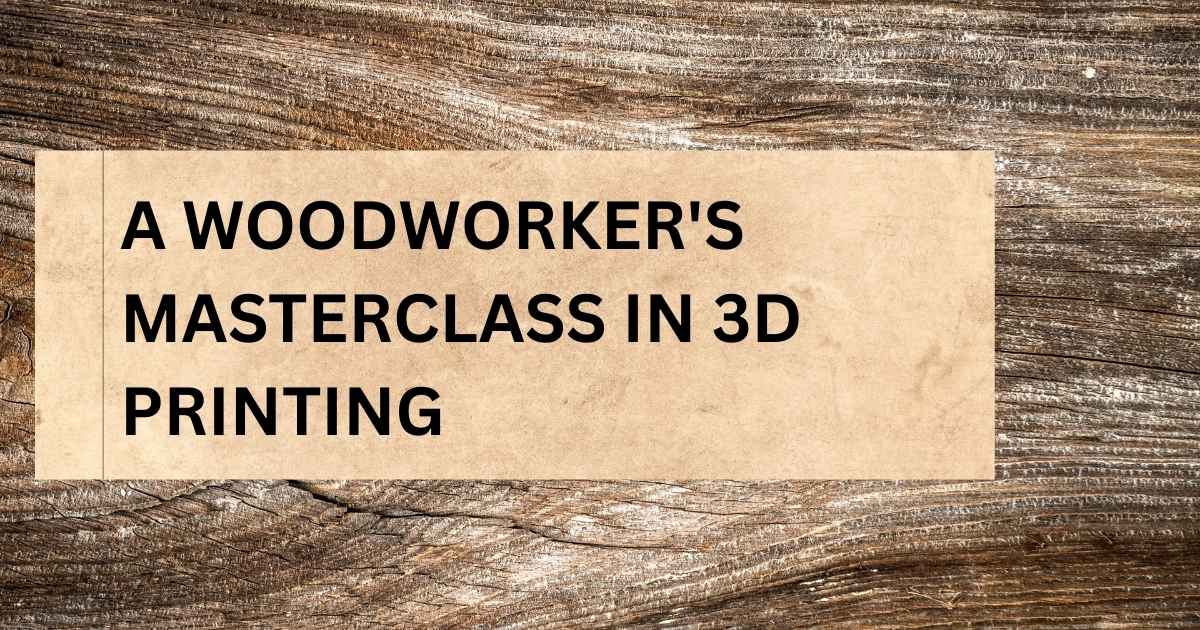 A close-up of a 3D printer in action, extruding molten plastic onto a build plate, with woodworking tools subtly blurred in the background, symbolizing the fusion of traditional craft and modern technology.