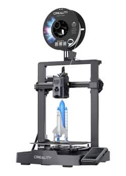 Close-up comparison shot of the Creality Ender 3 V3 KE highlighting their direct drive extruders and touchscreens.