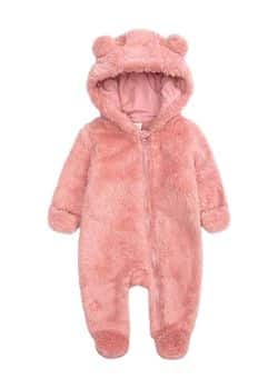 Newborn Baby Jumpsuit Hooded Fleece Rompers Long Sleeve Onesies Outwear Outfits