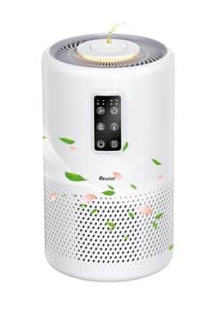 VEWIOR H13 True HEPA Air Purifier: Front view of VEWIOR H13 True HEPA Air Purifier, a white rectangular device with touch screen and night light.