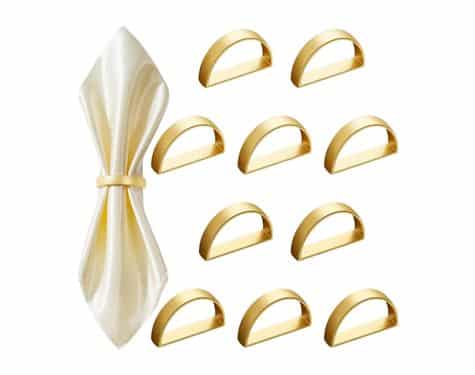 10 Pcs Stainless Steel Napkin Rings Metal Napkin Ring Holders