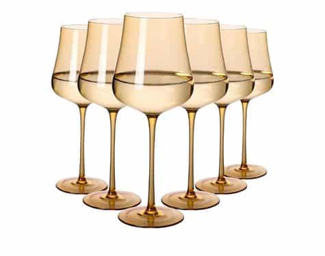 Cyrelwing Amber Wine Glasses Set of 6