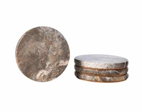 Hamakawa Natural Travertine Marble Coasters Set of 4