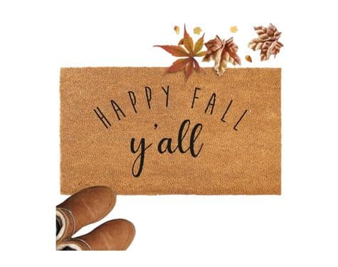 Happy Fall Y'all Coir Doormat 30x17 Inch