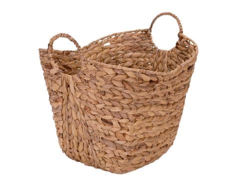 Household Essentials ML-4002 Tall Water Hyacinth Wicker Basket with Handles
