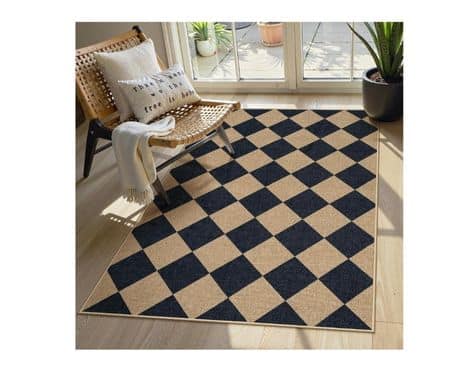 Lahome Checkered Easy Jute 3x5 Outdoor Patio Rug