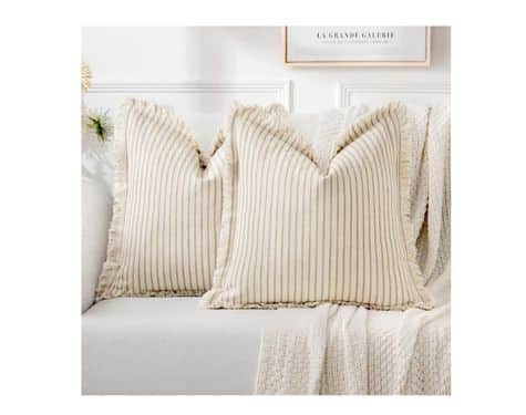 MIULEE Pack of 2 Khaki Pillow Covers