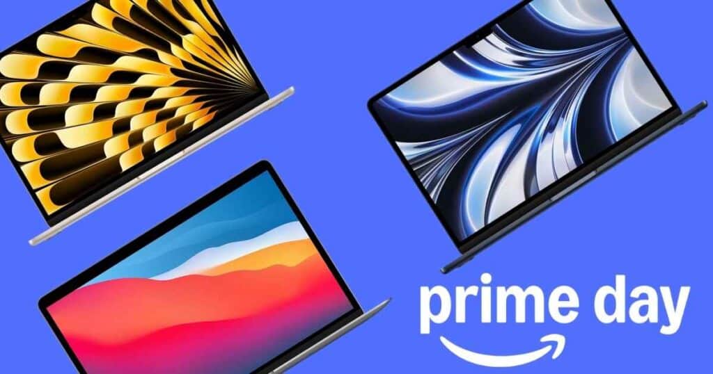 MacBook Airs showcasing vibrant screen displaying design software, highlighting Top October Amazon Prime Day MacBook Deals 2025