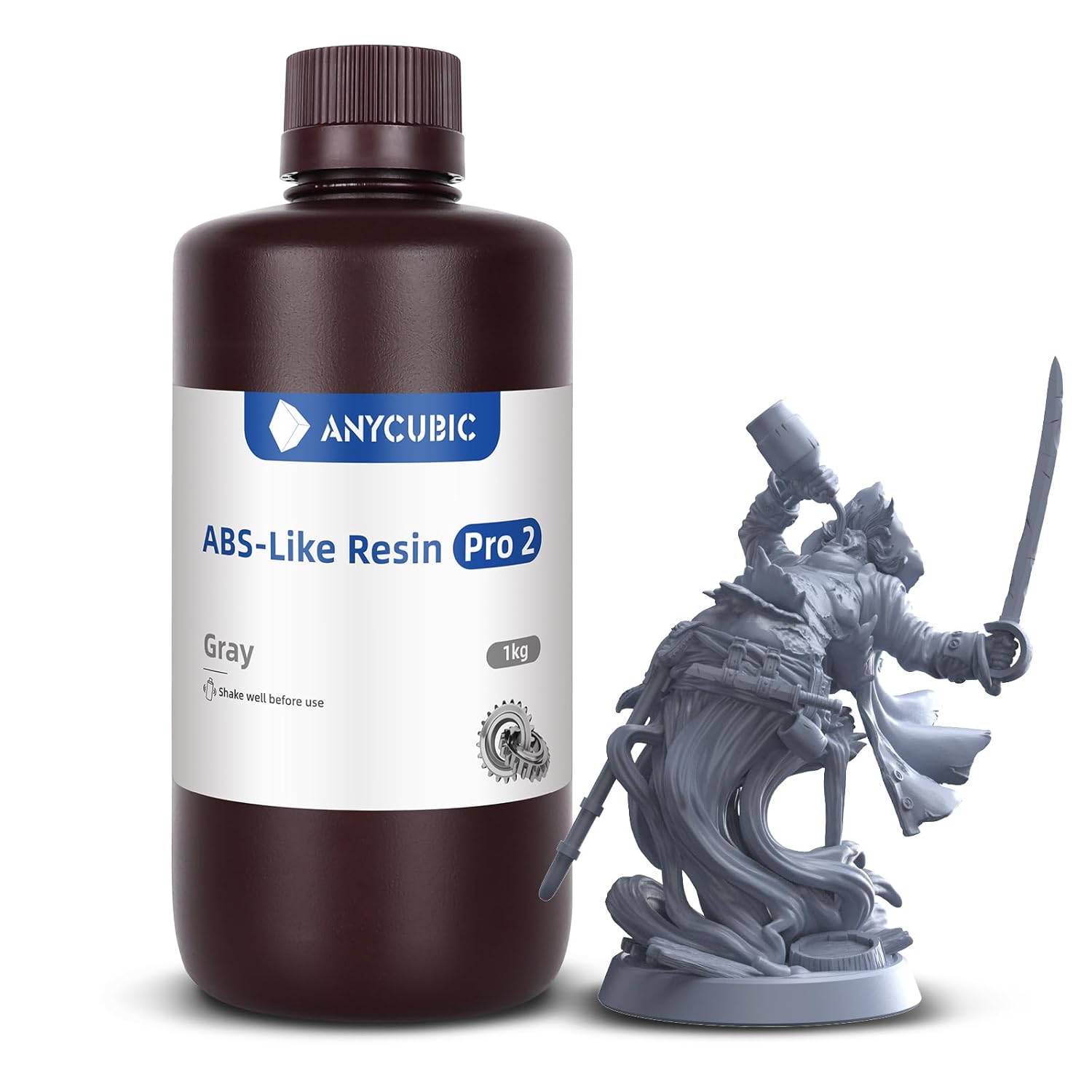 ANYCUBIC ABS-Like Resin Pro 2 enhanced strength toughness grey 1kg low odor functional parts