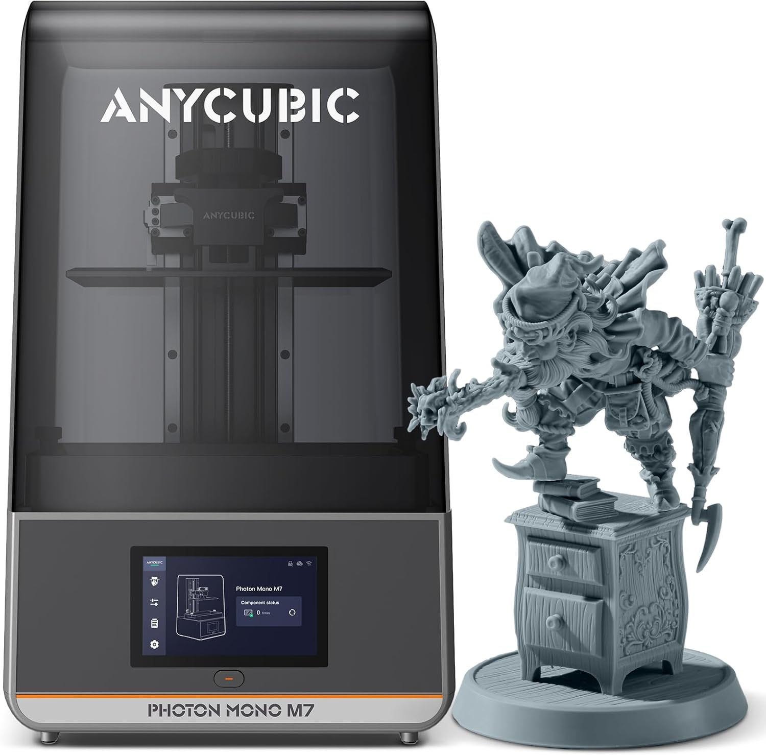 ANYCUBIC Photon Mono M7 large format resin 3D printer with 10.1 inch 14K screen and massive 8.77 by 4.96 inch build volume under 300 dollars