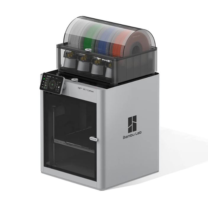 Bambu Lab X1 Carbon Combo 3D printer with carbon fiber construction and professional-grade features