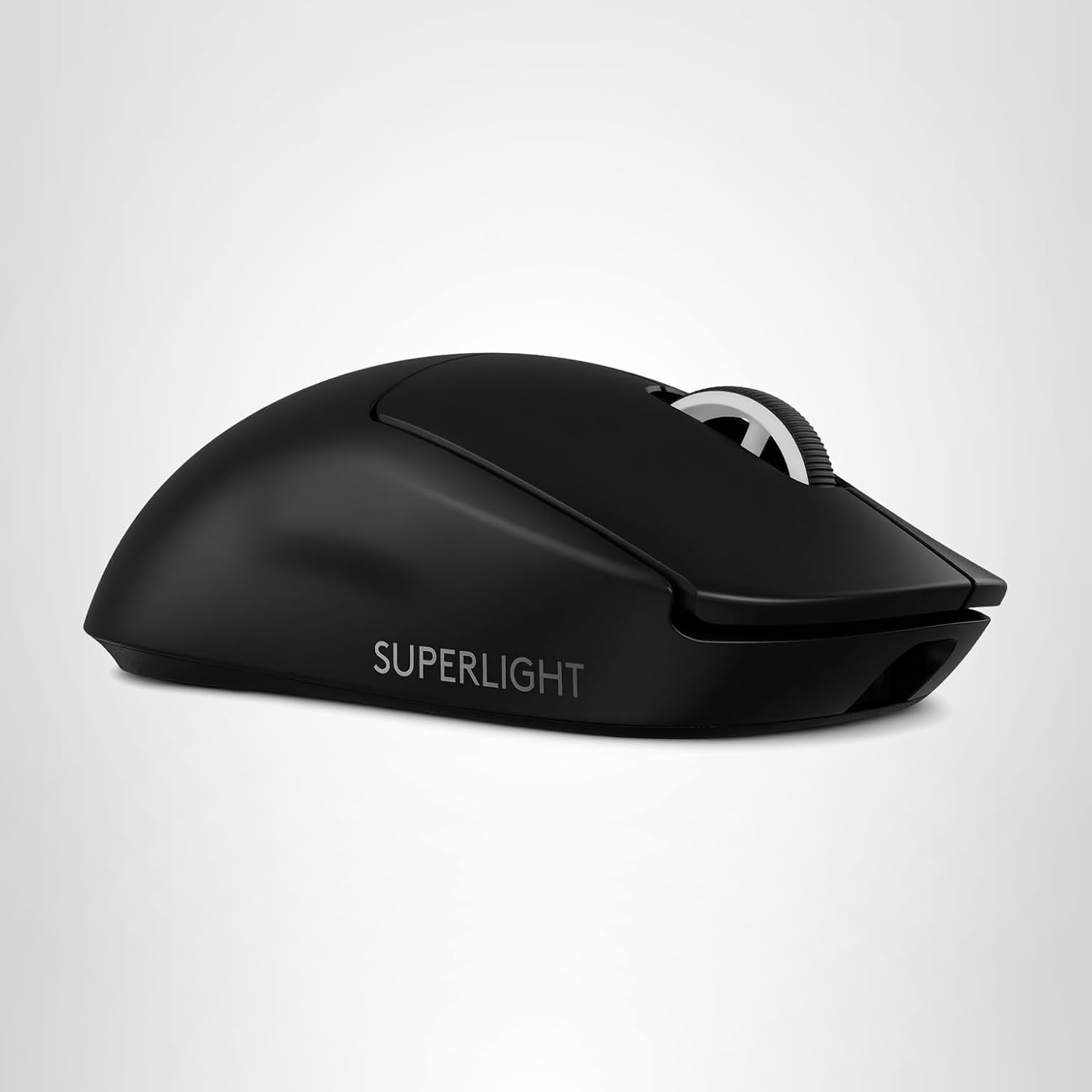 Logitech G PRO X Superlight 2 wireless gaming mouse in black showing 60g lightweight design and 5 programmable buttons