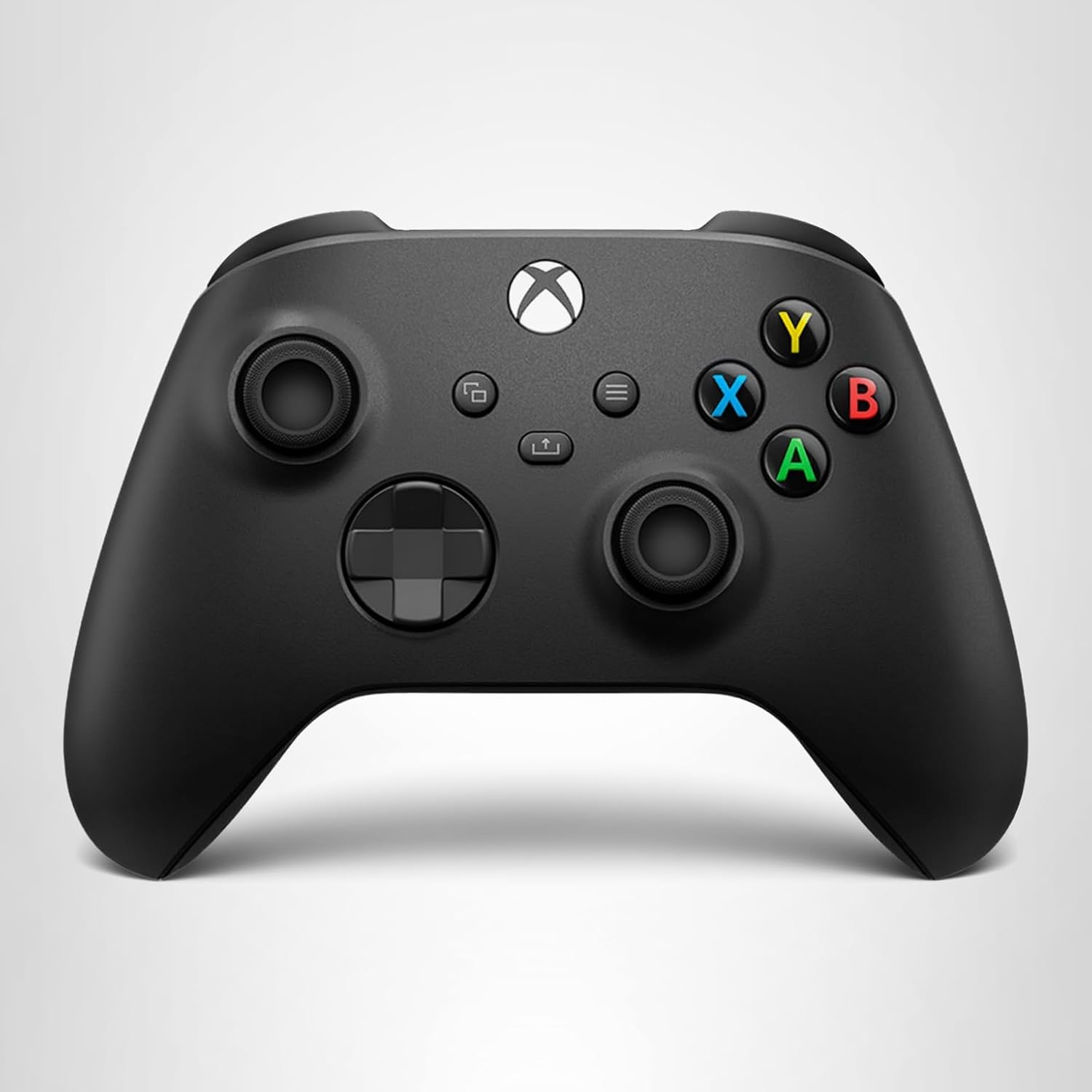 Xbox Wireless Controller 2025 in carbon black showing ergonomic design and textured grips for Xbox, PC, and mobile gaming
