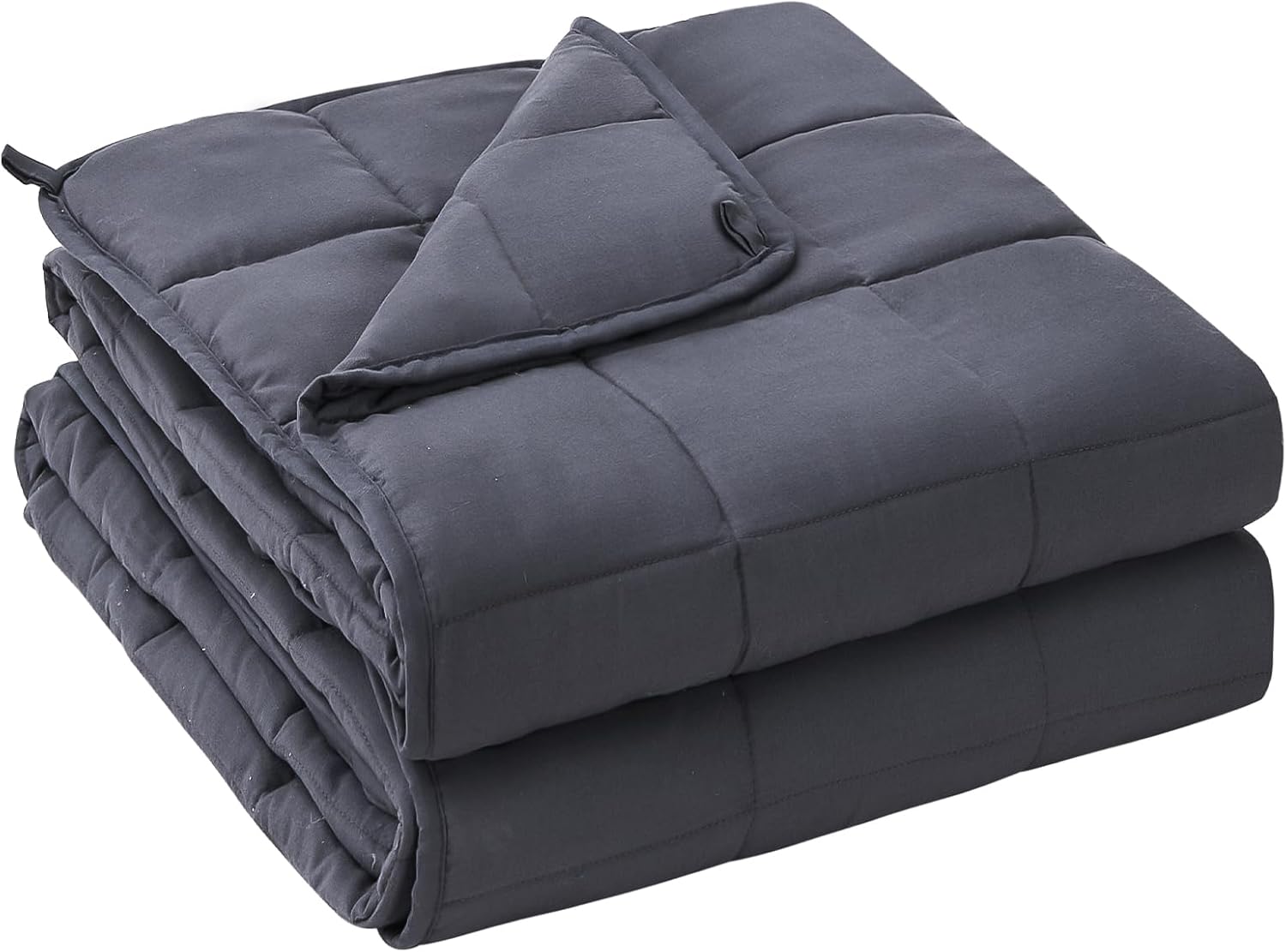 yescool weighted blanket in cool gray showing breathable fabric and even weight distribution