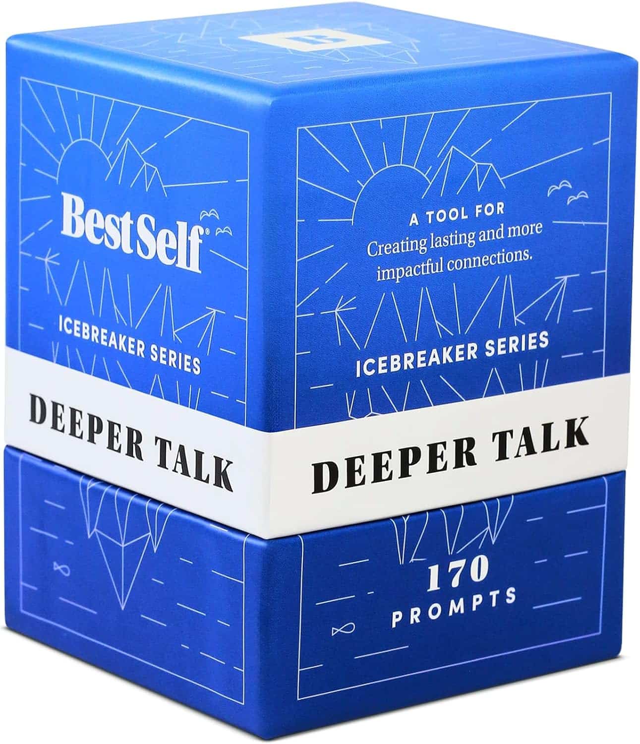 BestSelf conversation starter card deck with 170 prompts for couples, friends, and meaningful discussions