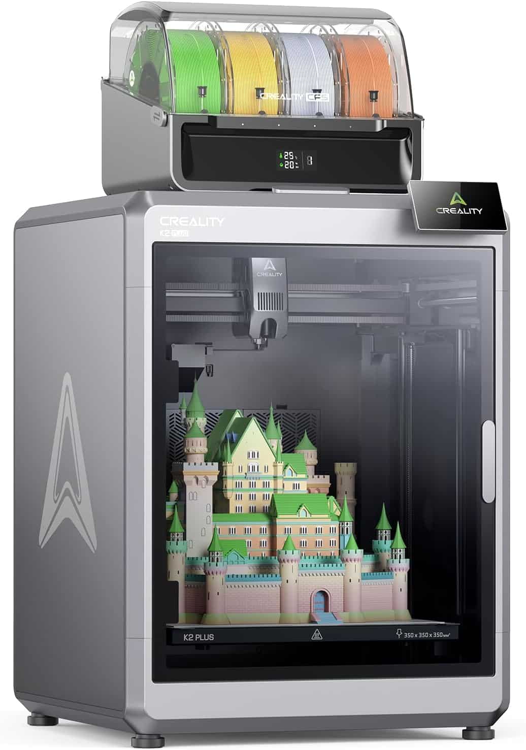 Creality K2 Plus Combo multicolor 3D printer with massive 350mm cubed build volume and CFS system