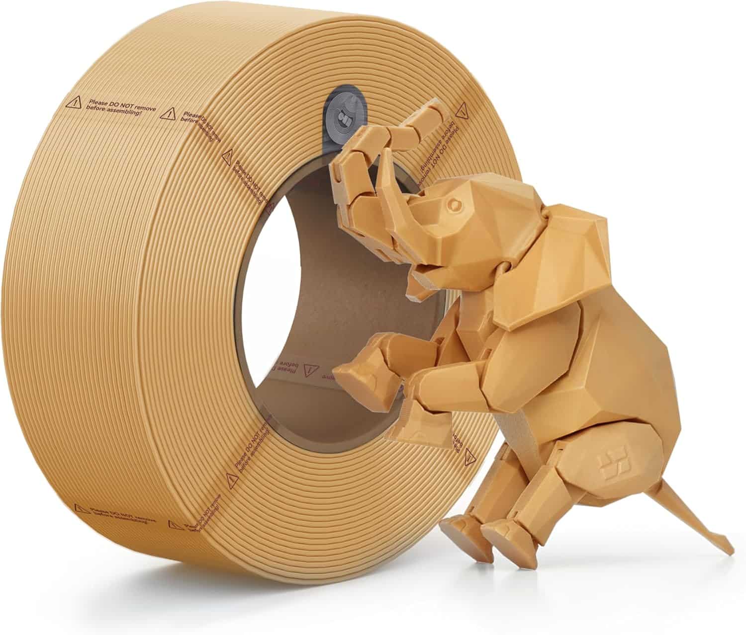 Bambu Lab PLA Filament Gold displaying rich metallic-looking color for elegant decorative 3D prints and awards