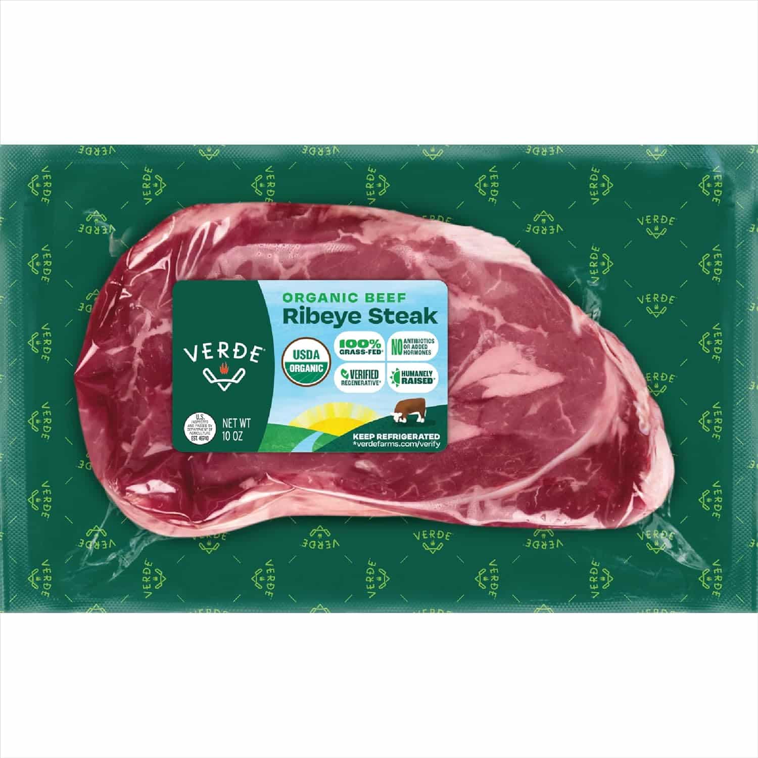 Verde Farms organic grass-fed ribeye steak, premium Valentine's Day dinner gift with freshness guarantee