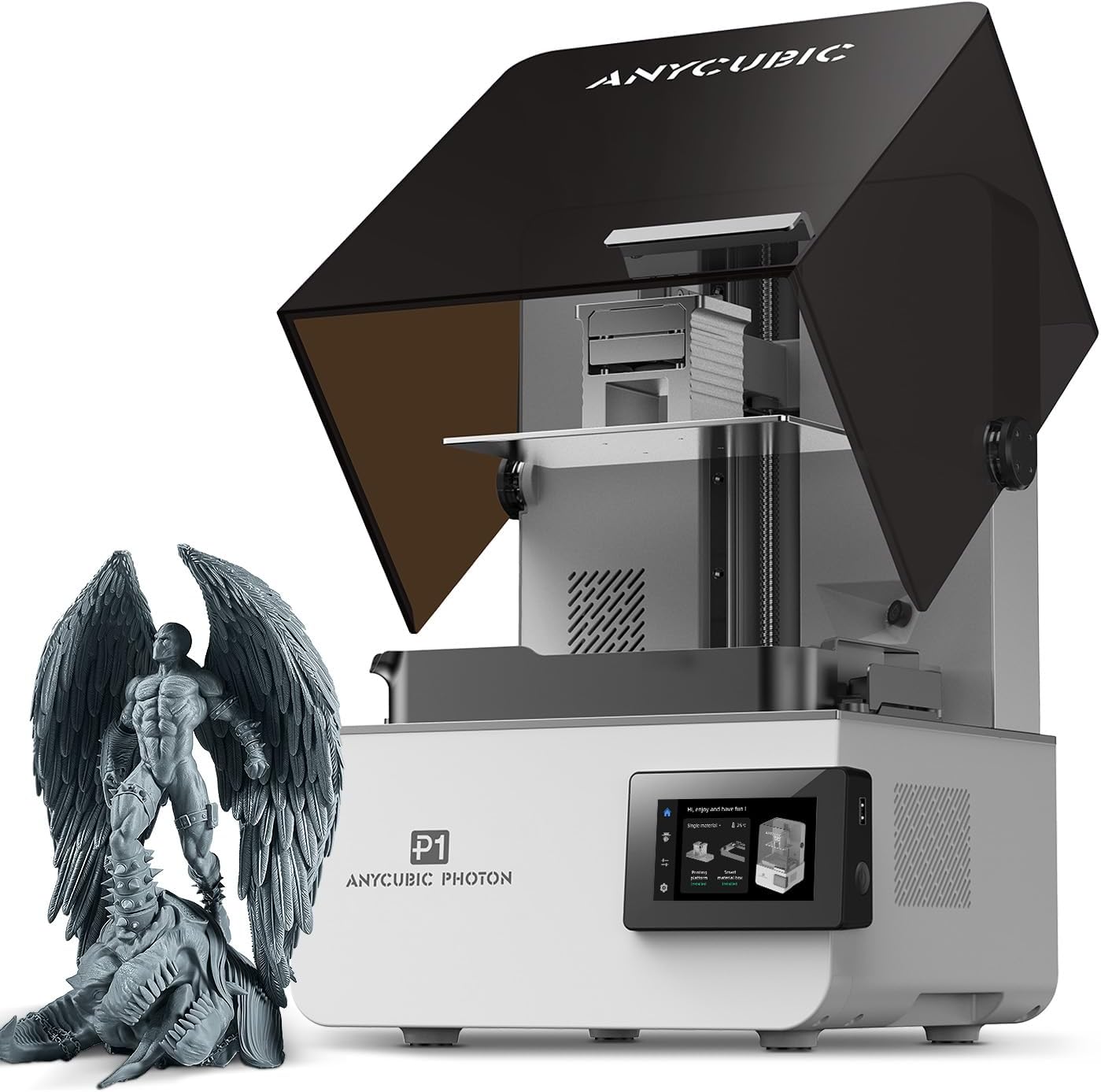 Anycubic Photon P1 3D Printer front view with touchscreen display
