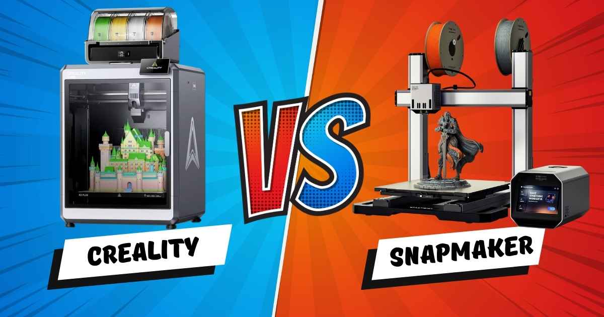 Creality K2 Plus Combo vs Snapmaker Artisan 3D Printer side-by-side comparison 2026