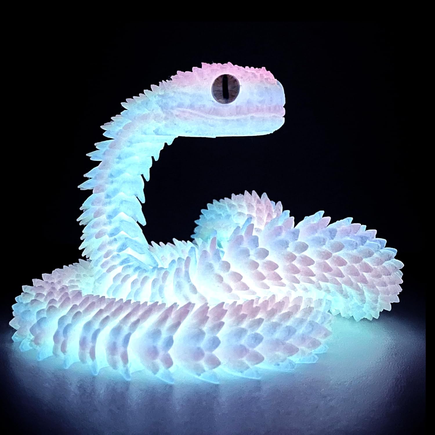 UXBSTM 24 inch 3D printed snake toys flexible ADHD fidget desk pet Easter basket stuffers