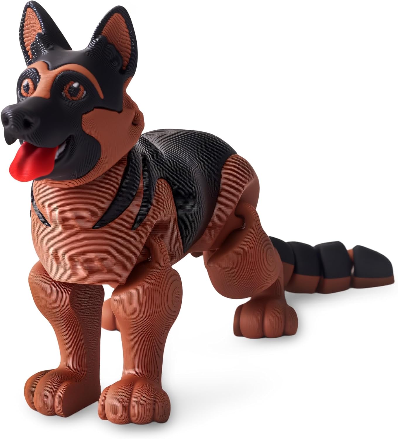 Yipintang 3D printed creature flexible German Shepherd 6.3 inch fidget animal desk decor