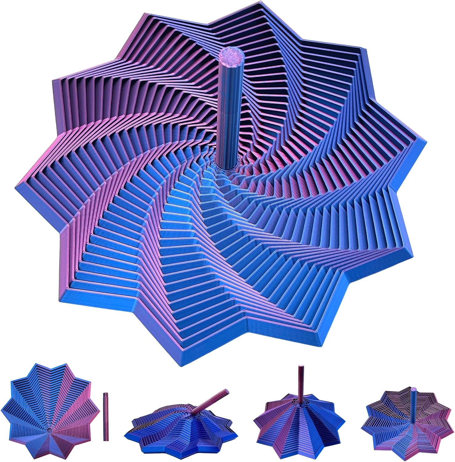 DZZ 3D printed expanded sensory fidget star stress relief spinning tower honeycomb whirling spiral ADHD toy