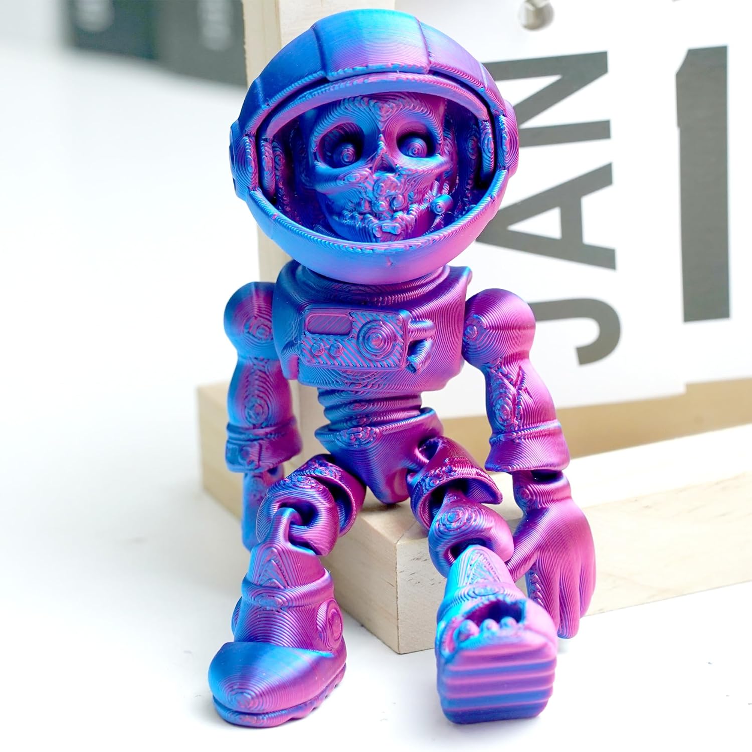 BANPIWOLG 3D printed skeleton astronaut articulated zombie astronaut flexible joint figurine ADHD fidget stress relief