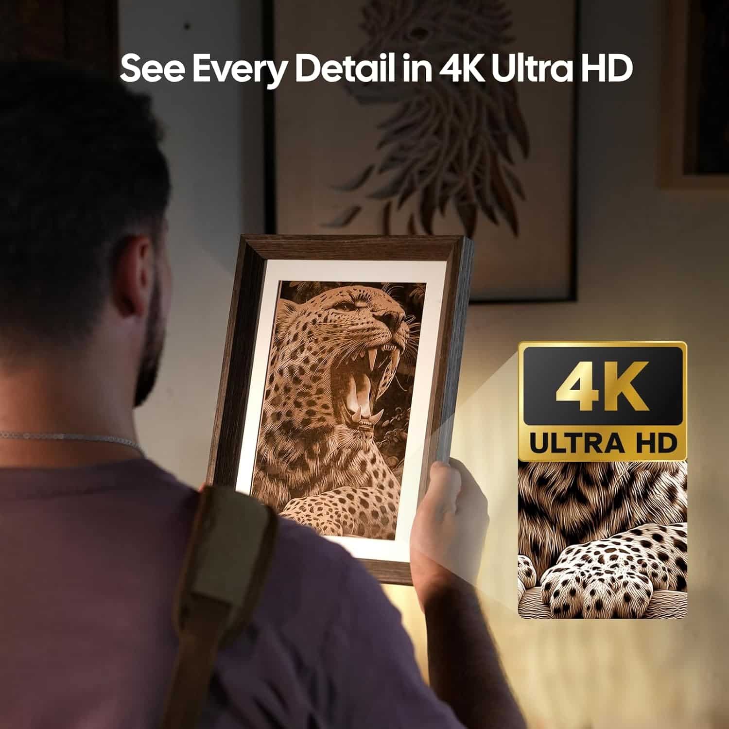 LaserPecker LP2 Plus 4K ultra HD engraving quality detail shot on wood showing fine line precision