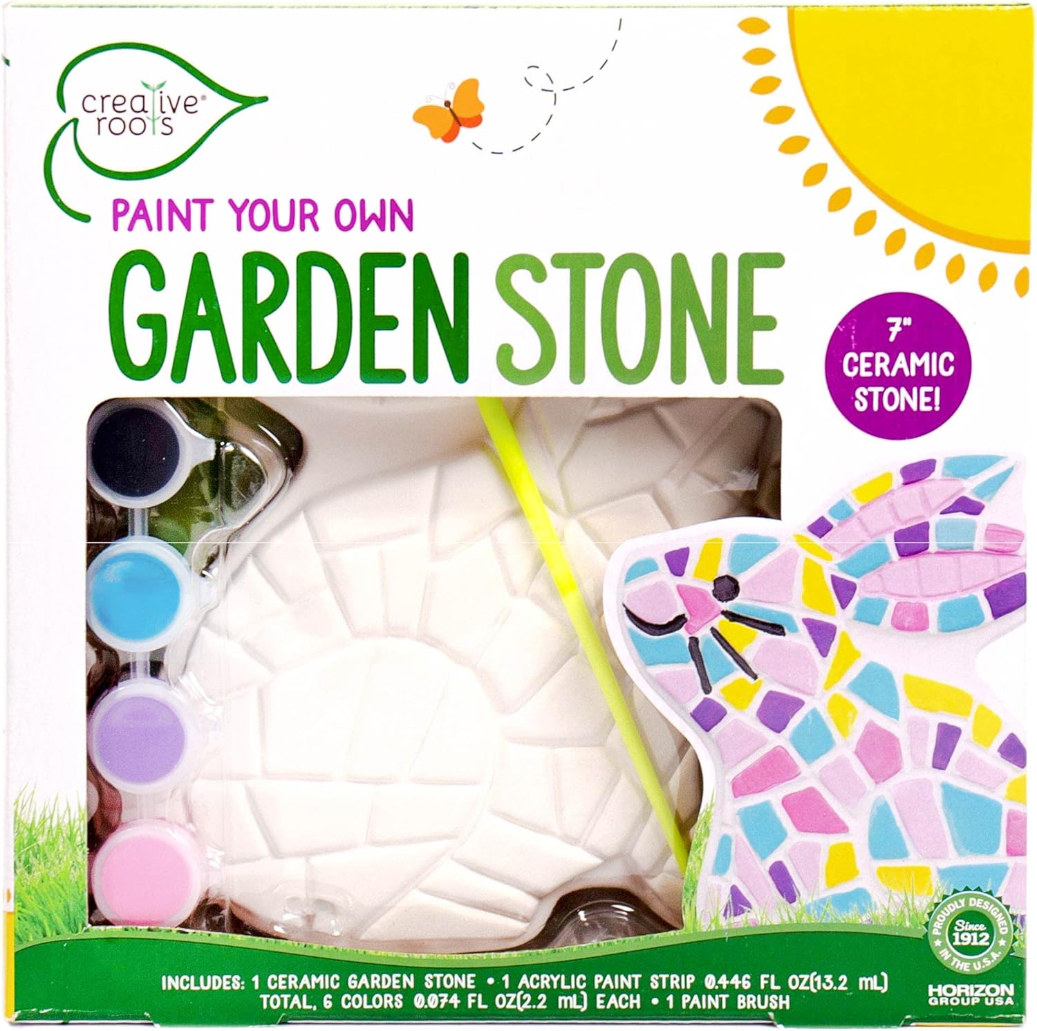 Creative Roots paint your own bunny garden stepping stone craft kit kids ages 6 plus ceramics
