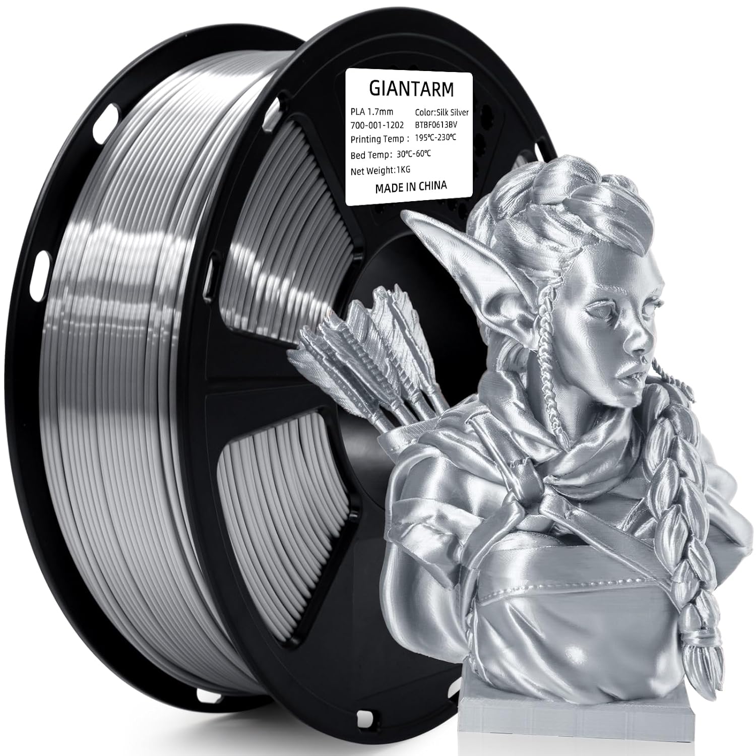 GIANTARM Silk Metallic Silver PLA