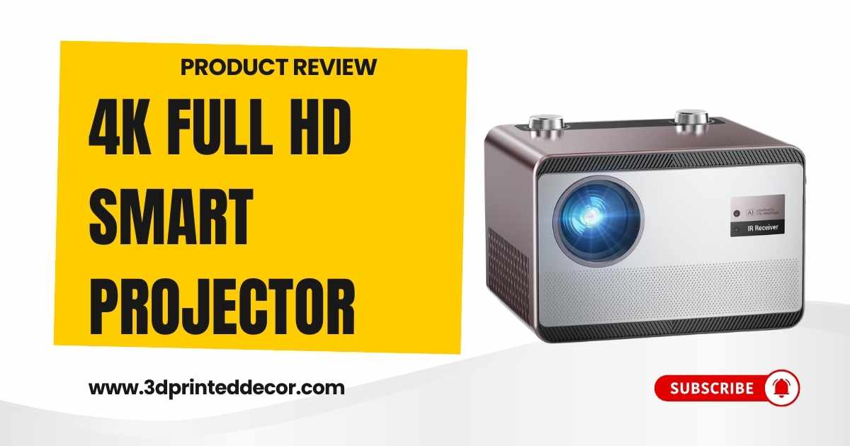 HAPPRUN C58 PRO Netflix Officially Licensed 4K Full HD Smart Projector front product view on dark background