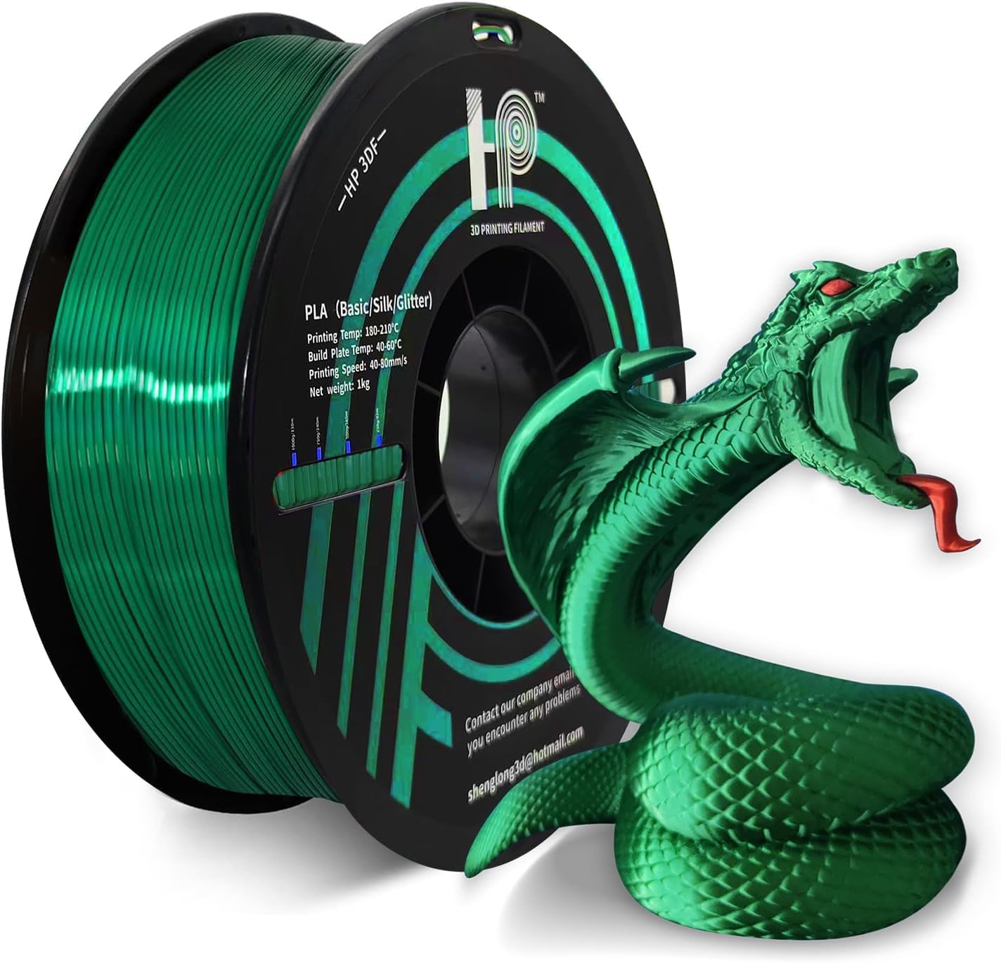 HP3DF Silk Green PLA Filament